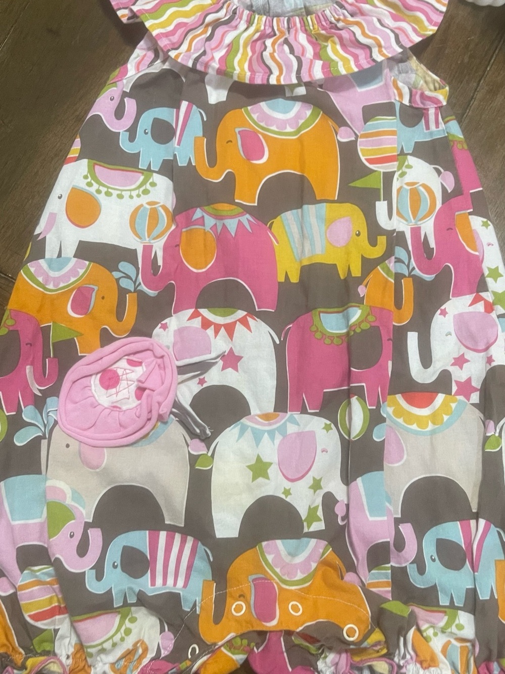 Girls A-Line Elephant Print Skirt in Pink & Multi